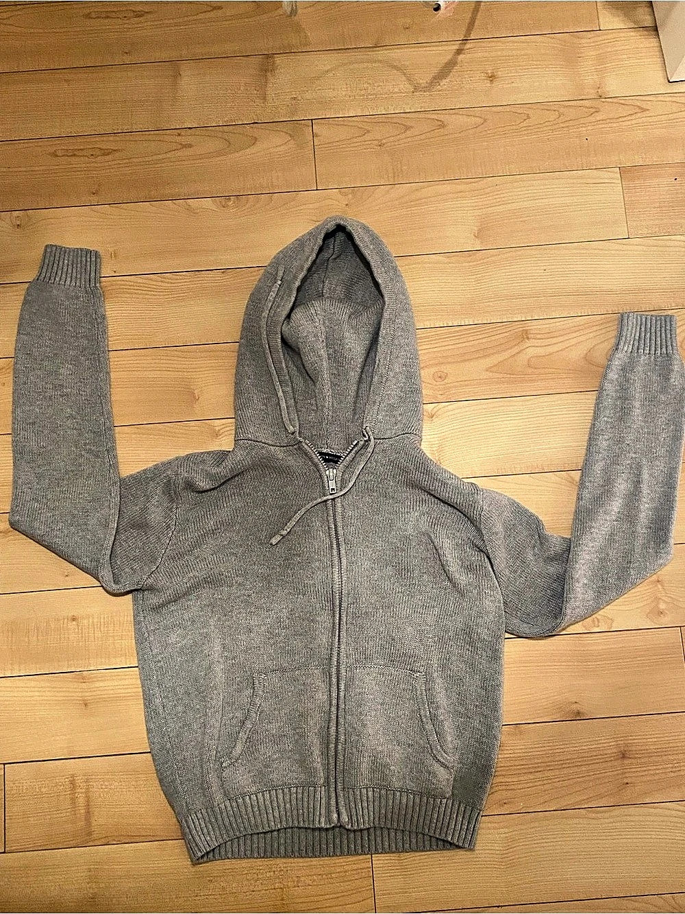 Brandy Melville Alana Knit Hoodie Gray